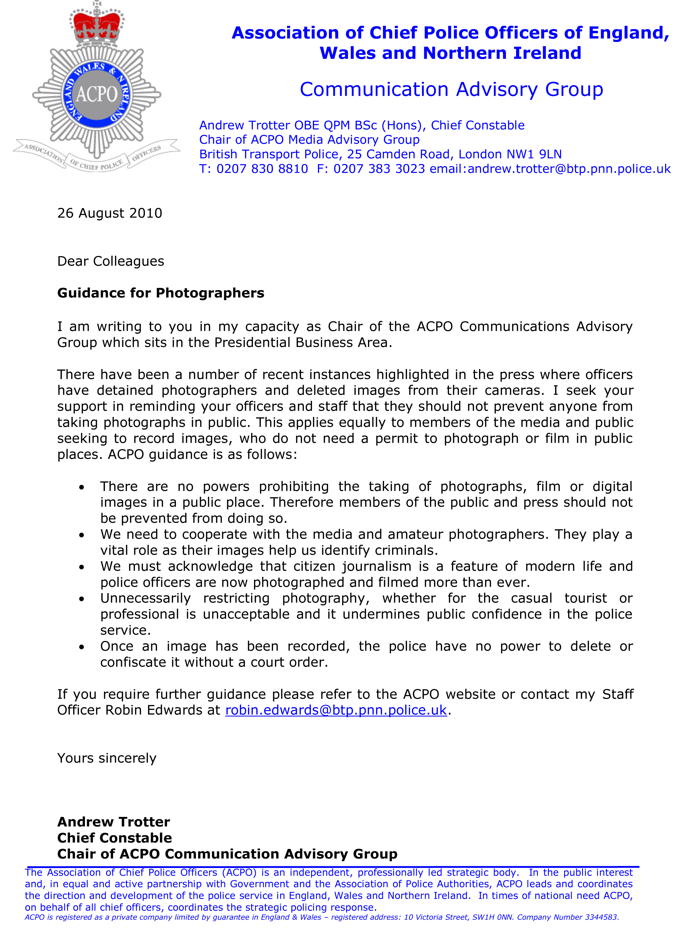Police Guidance For Photographers Alan Lodge s Blog Police Guidance For Photographers Alan Lodge s Blog